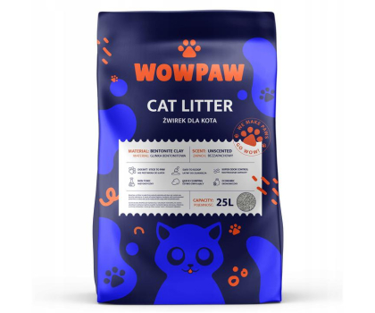 Artykuły dla zwierząt WOWPAW Żwirek bentonitowy
 bezzapachowy 25l